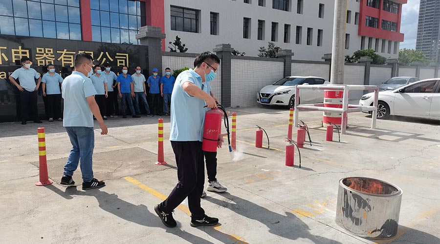 安全生產(chǎn)不松懈！金環(huán)電器開展消防應(yīng)急救援演練