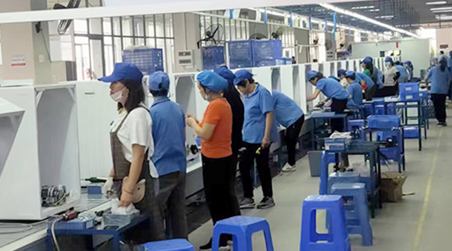 生產(chǎn)實(shí)況！金環(huán)電器開展客戶TCL滾筒衣服烘干機(jī)生產(chǎn)